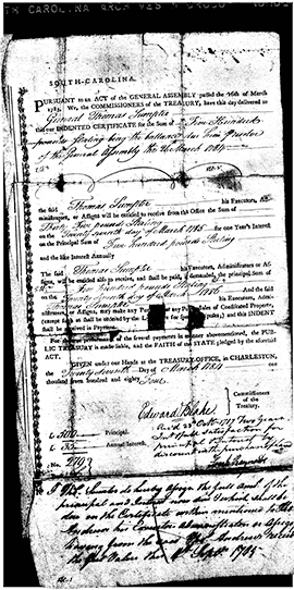 S108092, Sumter, Thomas, Account Audited (File No. 7538) of Claims Growing Out Of The American Revolution.